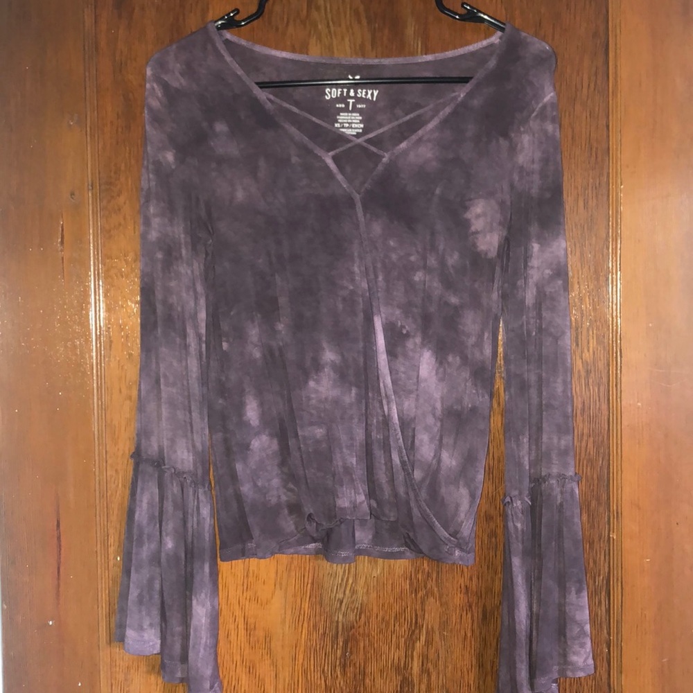Purple acid wash American Eagle blouse